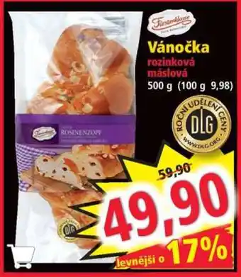 Norma Vánočka rozinková máslová nabídka
