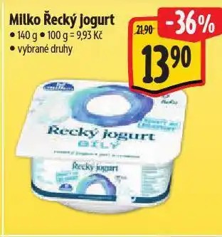 Albert Milko řecký jogurt nabídka