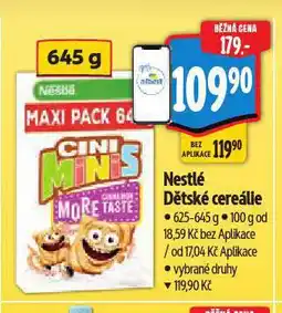 Albert Nestlé dětské cereálie nabídka