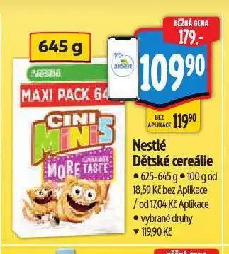 Albert Nestlé dětské cereálie nabídka