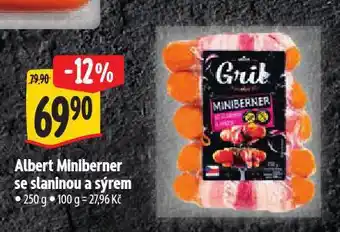 Albert Miniberner se slaninou a sýrem nabídka