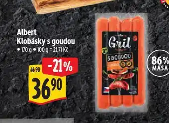 Albert Klobásky s goudou nabídka
