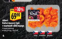 Albert Kuřecí masový špíz v marinádě chilli-mango nabídka