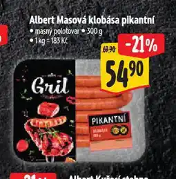 Albert Masová klobása pikantní nabídka