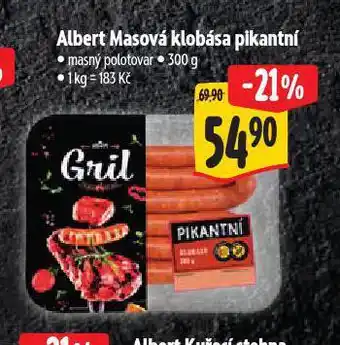 Albert Masová klobása pikantní nabídka