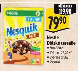 Albert Nestlé dětské cereálie nabídka