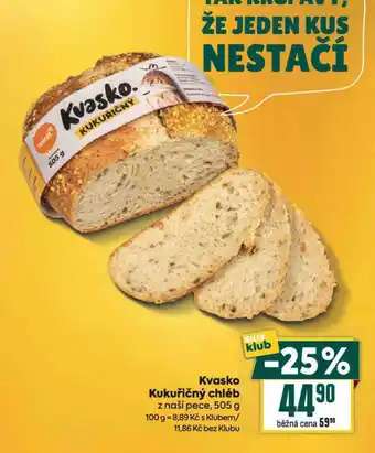 Billa Kvasko kukuřičný chléb nabídka