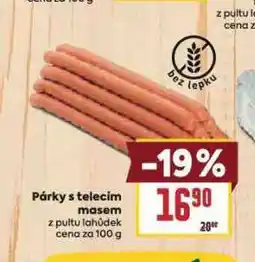 Billa Párky s telecím masem nabídka