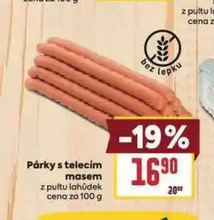 Billa Párky s telecím masem nabídka