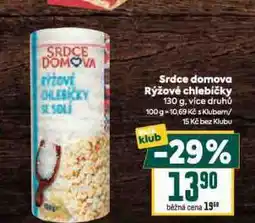 Billa Srdce domova rýžové chlebíčky nabídka