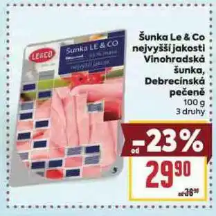 Billa Šunka nejvyšší jakosti nabídka
