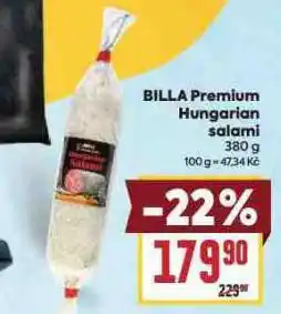 Billa Hungarian salami nabídka