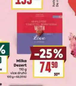 Billa Milka dezert nabídka