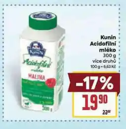 Billa Kunín acidofilní mléko nabídka