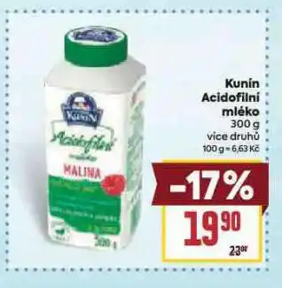 Billa Kunín acidofilní mléko nabídka