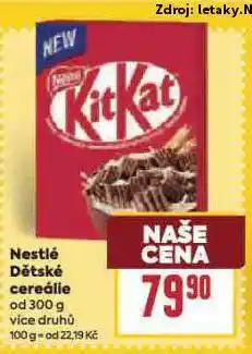 Billa Nestlé dětské cereálie nabídka