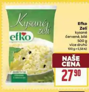 Billa Efko zelí nabídka