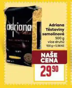 Billa Adriana těstoviny nabídka
