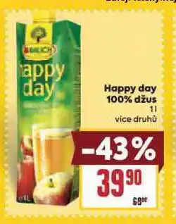 Billa Happy day 100% džus nabídka