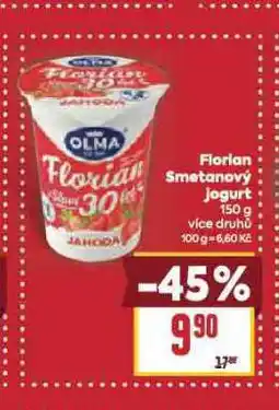 Billa Florian smetanový jogurt nabídka