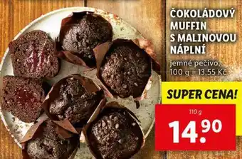 Lidl ČOKOLÁDOVÝ MUFFIN S MALINOVOU NÁPLNÍ, 110 g nabídka