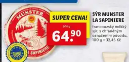 Lidl SÝR MUNSTER LA SAPINIERE, 200 g nabídka