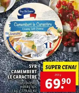 Lidl SÝR CAMEMBERT LE CARACTÈRE, 250 g nabídka