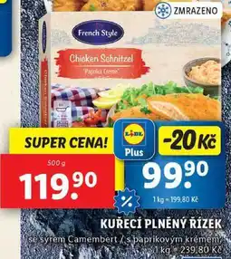 Lidl KUŘECÍ PLNĚNÝ ŘÍZEK, 500 g nabídka