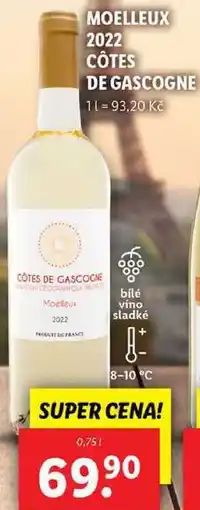 Lidl MOELLEUX 2022 CÔTES DE GASCOGNE, 0,75 l nabídka
