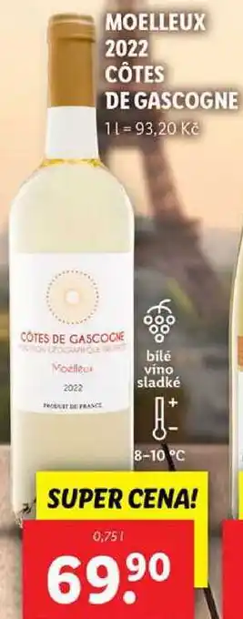 Lidl MOELLEUX 2022 CÔTES DE GASCOGNE, 0,75 l nabídka