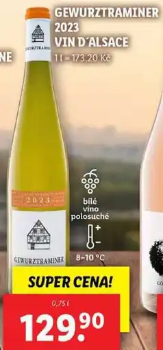 Lidl GEWURZTRAMINER 2023 VIN D'ALSACE, 0,75 l nabídka