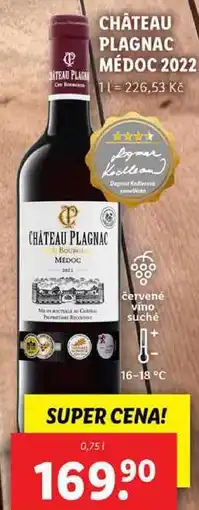 Lidl CHÂTEAU PLAGNAC MÉDOC 2022, 0,75 l nabídka