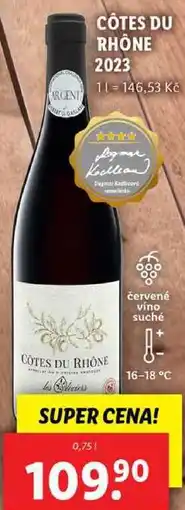 Lidl CÔTES DU RHÔNE, 0,75 l nabídka