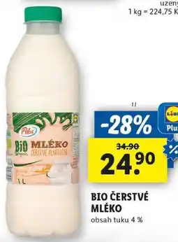 Lidl BIO ČERSTVÉ MLÉKO, 1 l nabídka