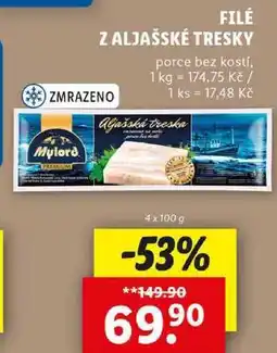 Lidl FILÉ Z ALJAŠSKÉ TRESKY, 400 g nabídka