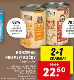 Lidl KONZERVA PRO PSY/KOČKY, 400 g nabídka