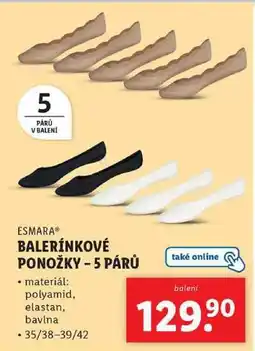 Lidl BALERÍNKOVÉ PONOŽKY - 5 PÁRŮ nabídka