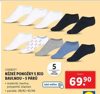 Lidl NÍZKÉ PONOŽKY S BIO BAVLNOU -5 PÁRŮ nabídka