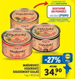Lidl MAĎARSKÝ/VÍDEŇSKÝ/SEGEDÍNSKÝ GULÁŠ, 400 g nabídka