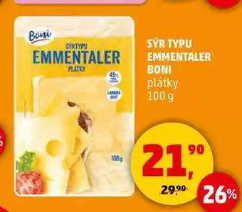 Penny Market SÝR TYPU EMMENTALER BONI plátky, 100 g nabídka