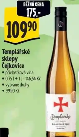 Albert Templářské sklepy Čejkovice nabídka