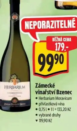 Albert Zámecké vinařství Bzenec nabídka