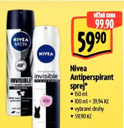 Albert Nivea Antiperspirant sprej nabídka