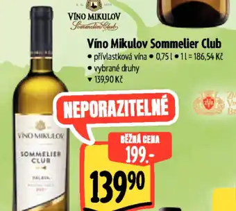 Albert Víno Mikulov Sommelier Club nabídka