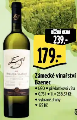 Albert Zámecké vinařství Bzenec nabídka