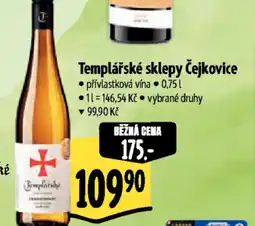 Albert Templářské sklepy Čejkovice nabídka