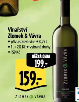 Albert Vinařství Zlomek & Vávra nabídka