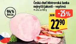 Albert Česká chuť Mistrovská šunka nejvyšší jakosti - vepřová nabídka