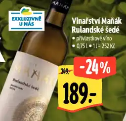 Albert Vinařství Maňák Rulandské šedé nabídka