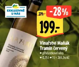 Albert Vinařství Maňák Tramín červený nabídka